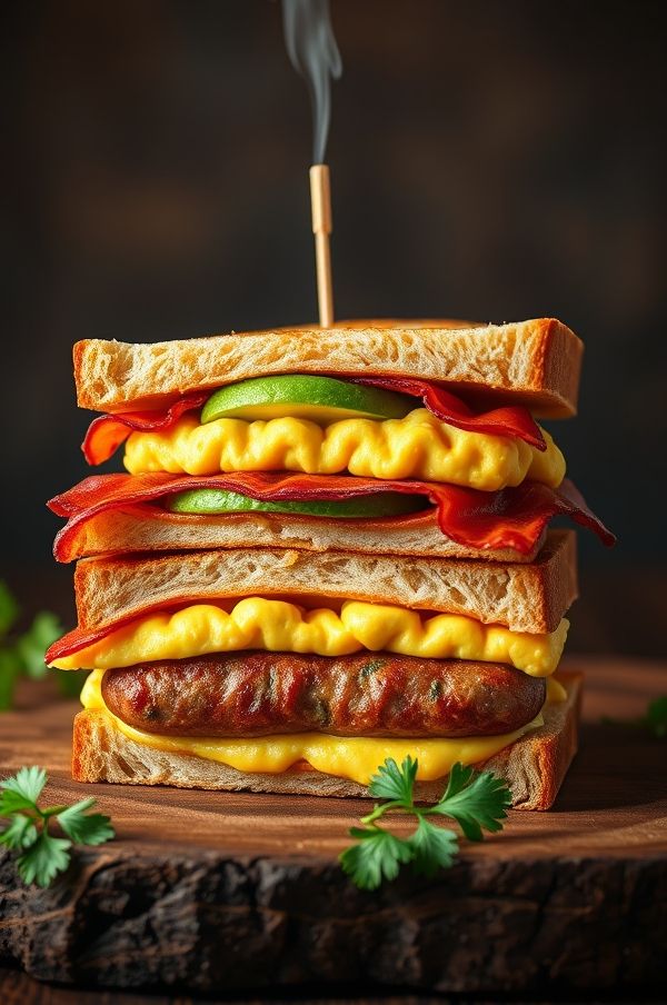 Delicious Breakfast Club Sandwich Recipe