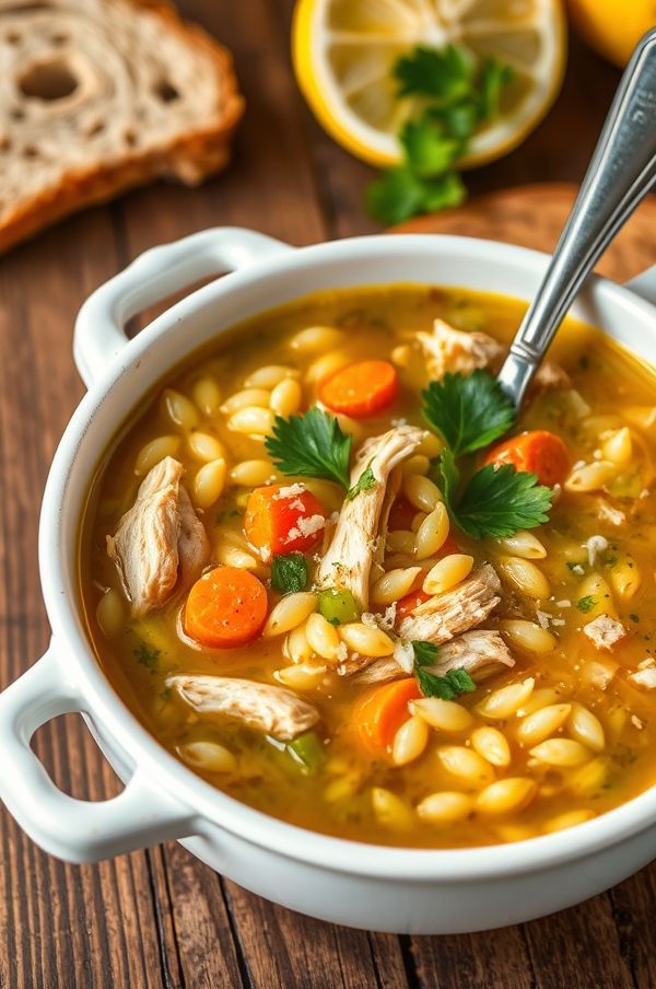 Lemon Chicken Orzo Soup Recipe - Quick and Healthy